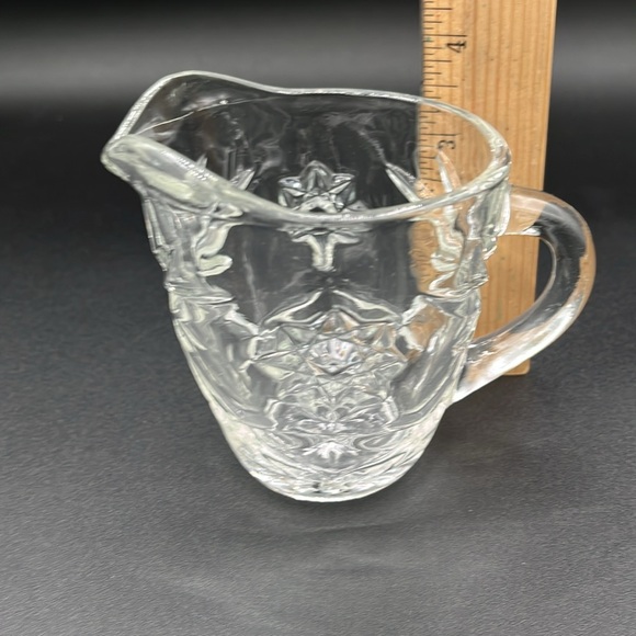 Anchor Hocking Vintage Star Cut Crystal Creamer pitcher. - Picture 6 of 7